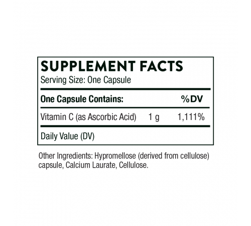 Аскорбиновая кислота, Ascorbic Acid, Thorne Research, 60 капсул