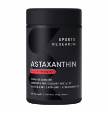 Астаксантин из микроводорослей 12 мг, Astaxanthin 12 mg, Sports Research, 60 капсул