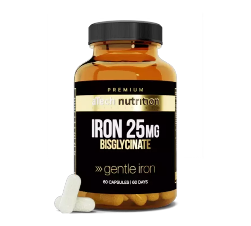 Железо, Iron 25 mg, aTech Nutrition Premium, 60 капсул