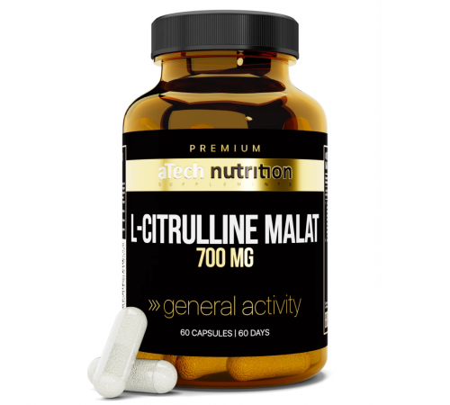 Л-цитруллин малат, L-Citrulline Malat, aTech Nutrition Premium, 60 желатиновых капсул