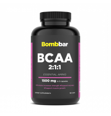 Аминокислотный комплекс в капсулах, BCAA Capsules, Bombbar, 180 капсул