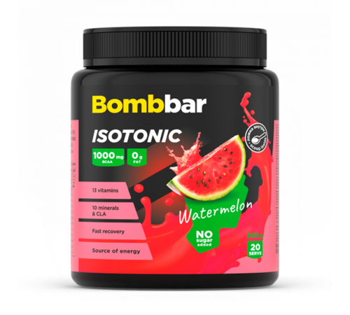 Изотоник со вкусом арбуза, Isotonic watermelon, Bombbar, 500 гр