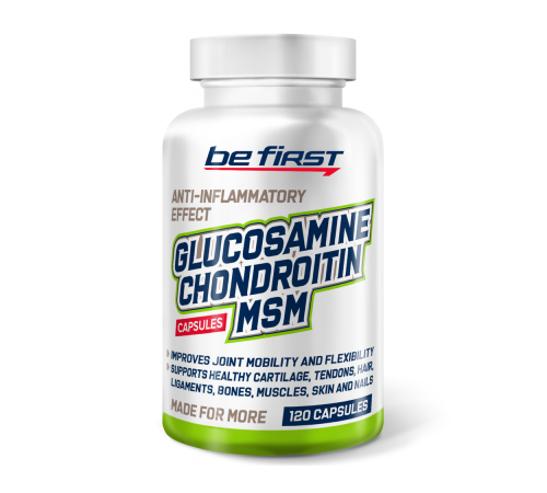 Глюкозамин Хондроитин МСМ, Glucosamine Chondroitin MSM, Be First, 120 капсул