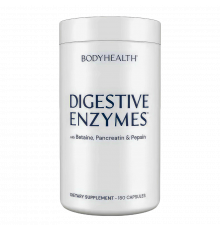 Комлекс ферментов с бетаином, панкреатином и пепсином, Digestive Enzymes, BodyHealth, 180 капсул