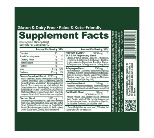 Травяной комплекс Greens, BodyHealth, 244 г