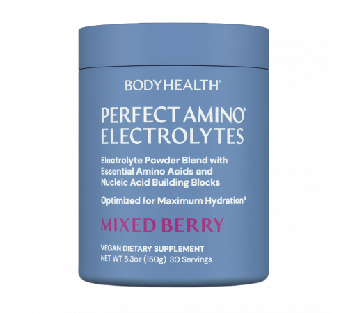 Аминокислотно-электролитный комплекс Perfect Amino с ягодным вкусом, Perfect Amino Electrolytes Mixed Berry, BodyHealth, 150 г