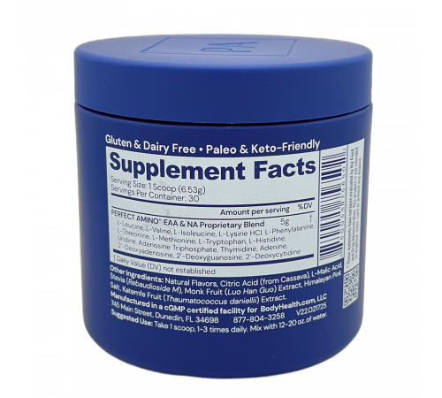 Аминокислоты со вкусом клубники, Perfect Amino Powder Strawberry, BodyHealth, 195,9 г