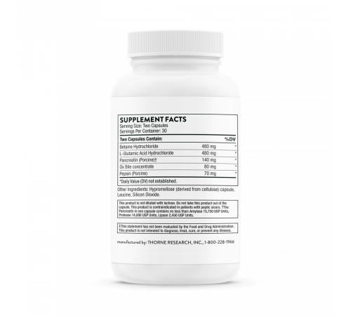 Комплекс пищеварительных ферментов, Advanced Digestive Enzymes, Thorne, 60 капсул