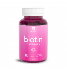 Биотин с витамином C 5000 мкг, Biotin + Vitamin C 5000 mcg, Sports Research, 60 жевательных капсул