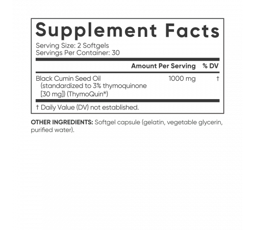 Масло семян черного тмина 1000 мг, Black Cumin Seed Oil 1000 mg, Sports Research, 60 капсул