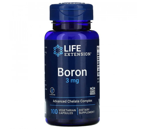 Бор с витамином B2 3 мг, Boron 3 mg, Life Extension, 100 капсул