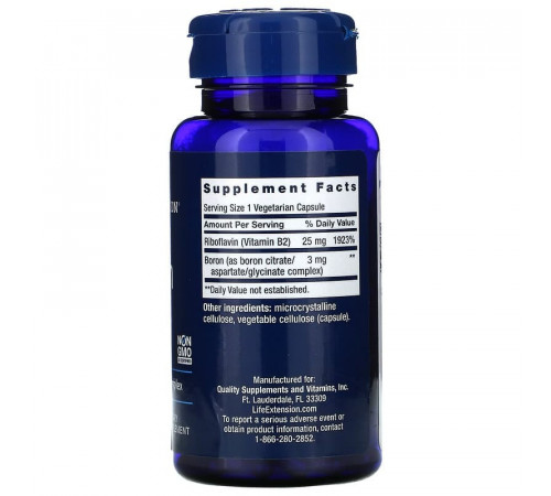 Бор с витамином B2 3 мг, Boron 3 mg, Life Extension, 100 капсул