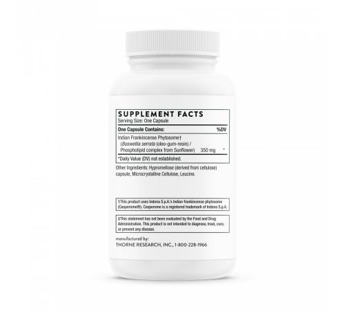 Фитосомы босвеллии, Boswellia Phytosome, Thorne, 60 капсул