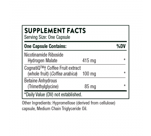 Добавка для поддержки мозга, Brain Factors, Thorne, 30 капсул