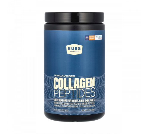 Пептиды коллагена без вкуса, Collagen Peptides Unflavored, Bubs Naturals, 283 г