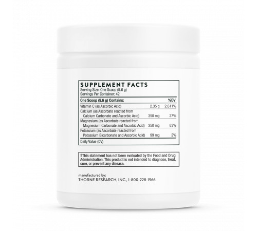 Порошок буферизированного витамина C, Buffered C Powder, Thorne, 236 г