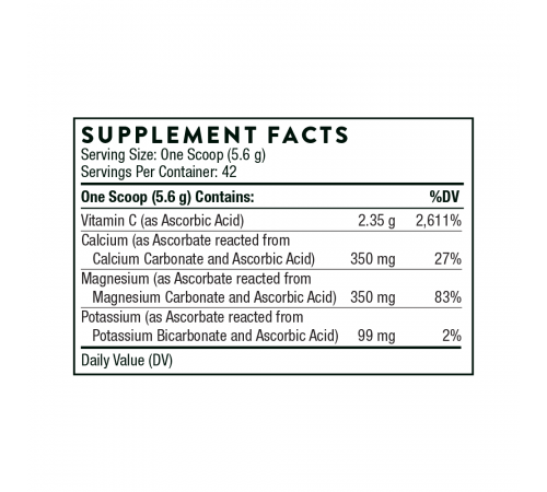 Порошок буферизированного витамина C, Buffered C Powder, Thorne, 236 г