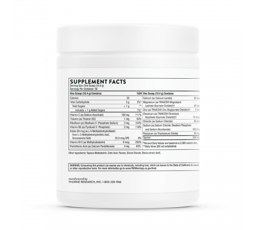 Электролиты со вкусом лимона и лайма 11.01 унций, Catalyte 11.01 oz, Thorne, 312 г