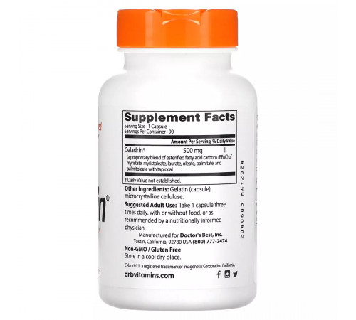 Целадрин 500 мг, Celadrin,  Doctor's Best, 90 капсул