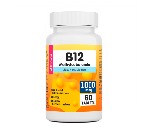 Витамин В12 (Метилкобаламин), B12 Methylcobalamin, Chikalab,  60 таблеток