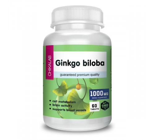 Гинкго Билоба, Ginkgo Biloba, Chikalab, 60 таблеток