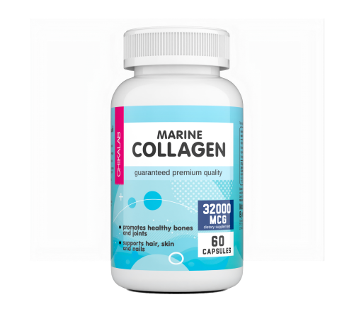 Морской Коллаген, Marine Collagen, Chikalab, 60 капсул
