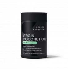 Кокосовое масло 1000 мг, Coconut Oil Virgin Organic 1000 mg, Sports Research, 120 капсул