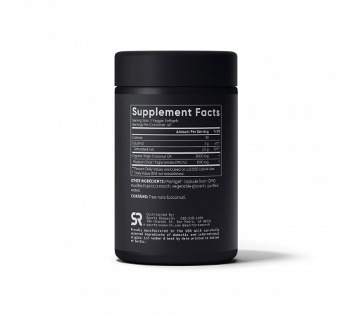 Кокосовое масло 1000 мг, Coconut Oil Virgin Organic 1000 mg, Sports Research, 120 капсул