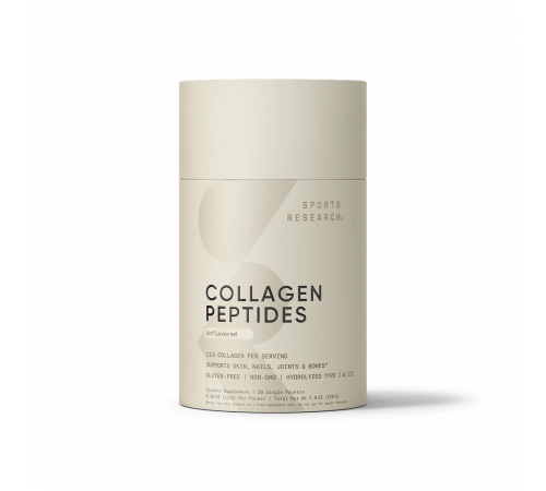 Коллагеновые пептиды, без вкуса, Collagen Peptides, Sports Research (20 пак по 11 г)