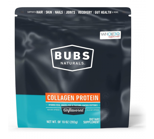 Коллагеновые пептиды, Collagen Peptides, Bubs Naturals, 283 г