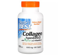 Коллаген 1 и 3 типа с пептаном и витамином С, Collagen Types 1 and 3 with Peptan and Vitamin C, Doctor's Best, 180 таблеток