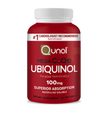 Убихинол с витамином C, Mega CoQ10 Ubiquinol, Qunol, 60 капсул