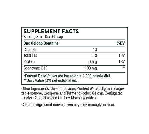 Коэнзим Q10, CoQ10, Thorne, 60 капсул