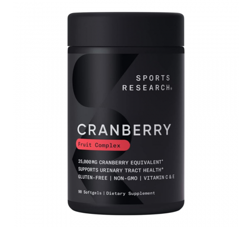 Клюквенный концентрат 250 мг, Cranberry Concentrate 250 mg, Sports Research, 90 капсул