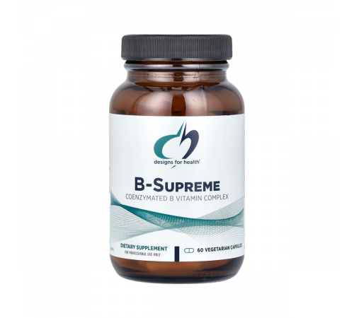 Коэнзимированный комплекс витаминов группы B, B-Supreme, Designs for Health, 60 капсул