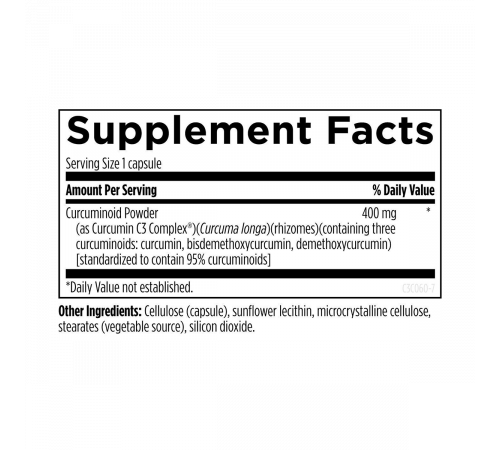 Комплекс куркумина C3, C3 Curcumin Complex, Designs for Health, 60 капсул