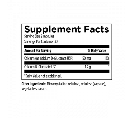 D-глюкарат кальция, Calcium D-Glucarate, Designs for Health, 60 капсул