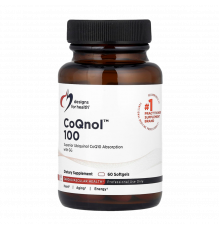 Коэнзим Q10, CoQnol 100 mg, Designs for Health, 60 гелевых капсул