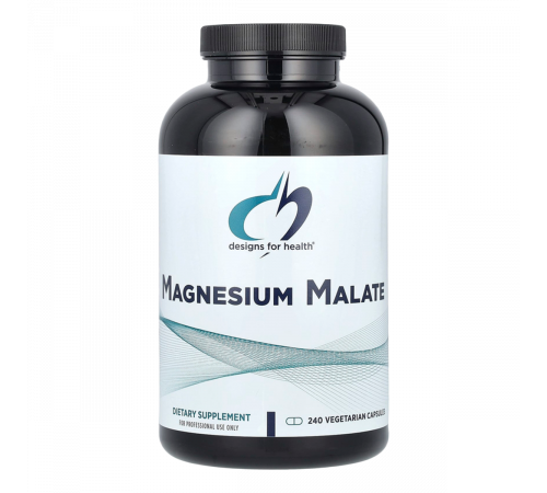 Малат магния, Magnesium Malate, Designs For Health, 240 вегетарианских капсул