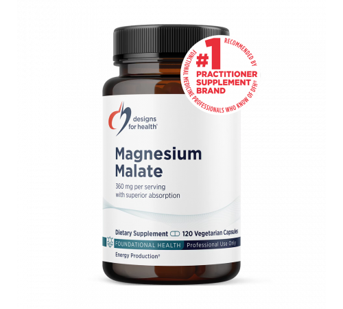 Малат магния, Magnesium Malate, Designs For Health, 240 вегетарианских капсул