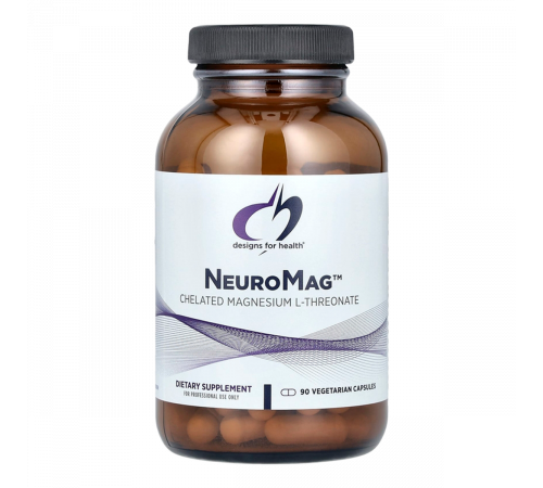 L-треонат магния, NeuroMag, Designs For Health, 90 вегетарианских капсул
