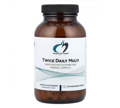 Мультивитамины Twice Daily, Twice Daily Multi, Designs For Health, 120 вегетарианских капсул
