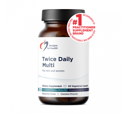 Мультивитамины Twice Daily, Twice Daily Multi, Designs For Health, 120 вегетарианских капсул