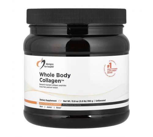 Коллаген без вкуса, Whole Body Collagen, Designs for Health, 390 г