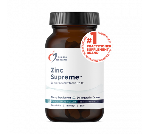 Цинк, 90 капсул, Zinc Supreme, Designs For Health, 90 капсул