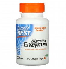Пищеварительные ферменты, Digestive Enzymes, Doctor's Best, 90 вегетарианских капсул