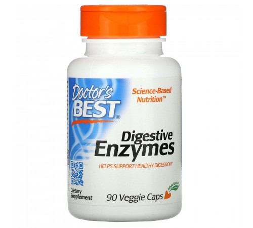 Пищеварительные ферменты, Digestive Enzymes, Doctor's Best, 90 вегетарианских капсул