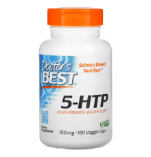 5-HTP, Doctor's Best, 5-гидрокситриптофан, 100мг, 180 вегетарианских капсул