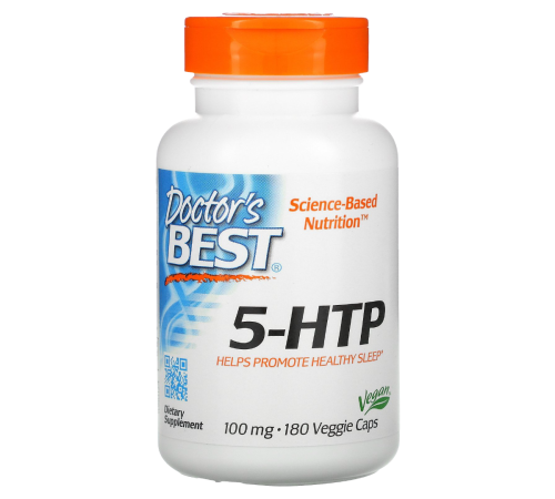 5-HTP, Doctor's Best, 5-гидрокситриптофан, 100мг, 180 вегетарианских капсул
