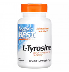 L-Тирозин 500 мг, L-Tyrosine 500 mg, Doctor's Best, 120 вегетарианских капсул